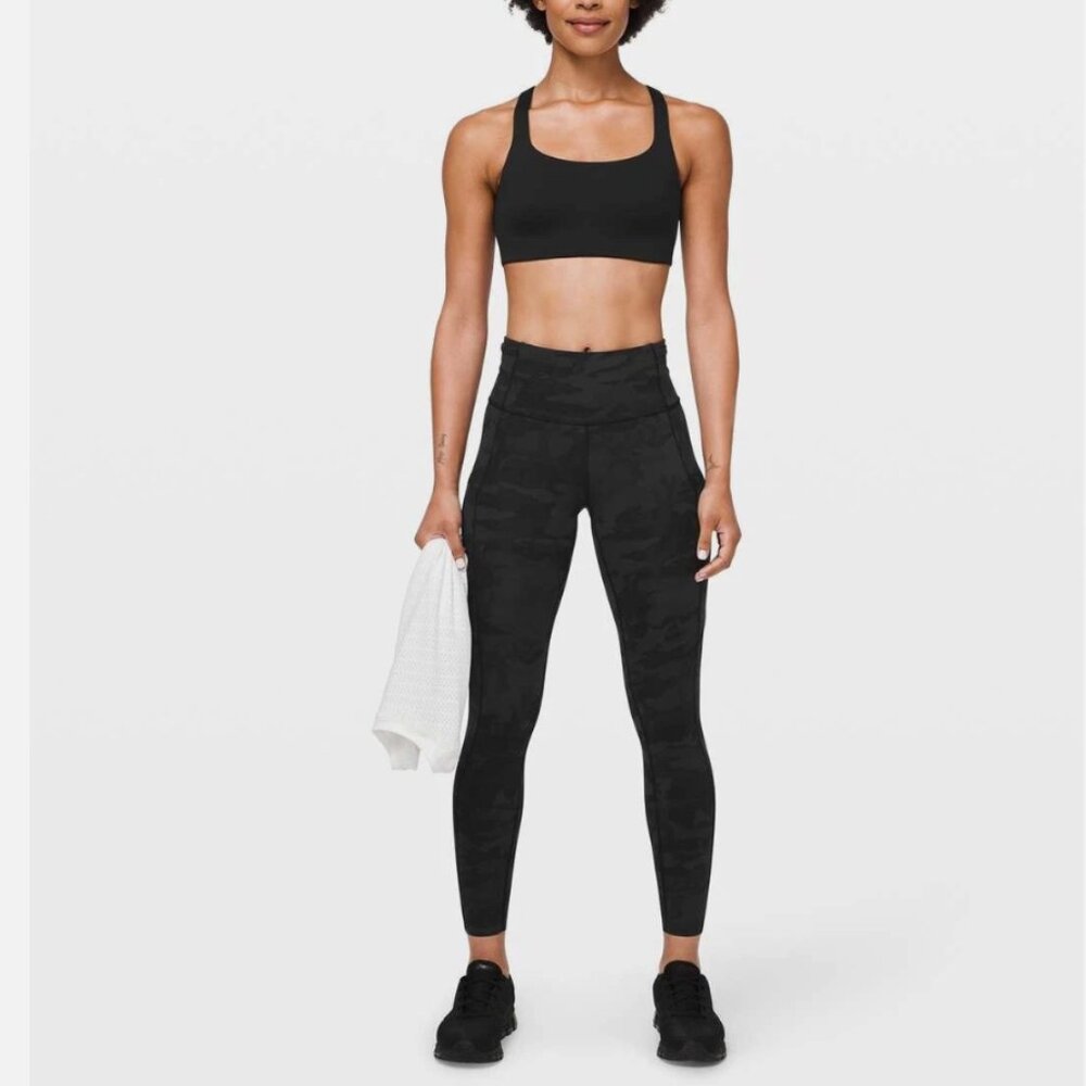Lululemon Fast Free Tight II 25" Non-Reflective Heritage 365 Camo Black Gray 8